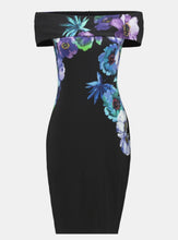 Load image into Gallery viewer, Josephribkoff 241775 floral drop shoulder dress