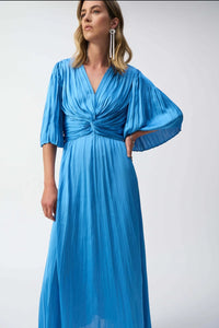 Josephribkoff 251903 satin midi dress in coastal blue.
