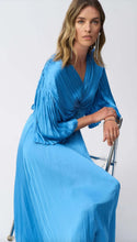 Load image into Gallery viewer, Josephribkoff 251903 satin midi dress in coastal blue.