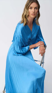 Josephribkoff 251903 satin midi dress in coastal blue.