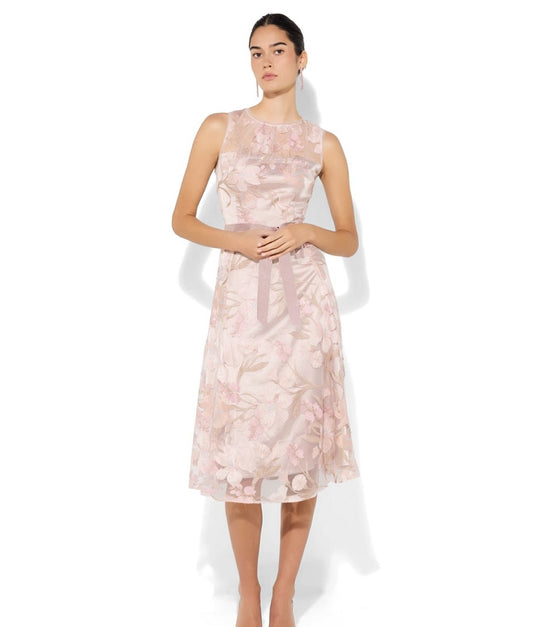 Montique jean petal embroidered dress