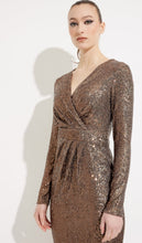 Load image into Gallery viewer, Joseph ribkoff shimmer wrap front dress 233751